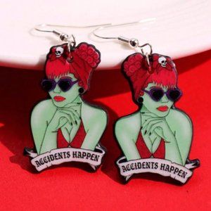 🧿 2 for $25 🧿 Beetlejuice - Miss Argentina "Accidents Happen" Acrylic Earrings